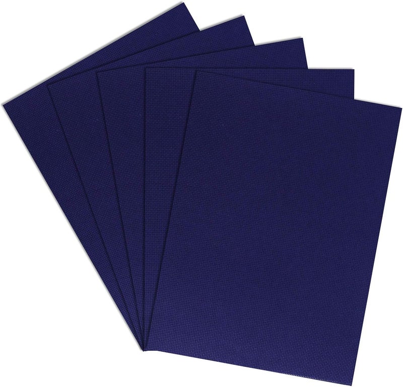 Donmon Aida Cloth 14 Count Cross Stitch Fabric,12×18inch,5Pcs (Navy) - Image 1